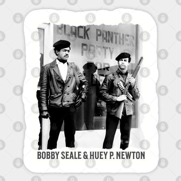 BOBBY SEALE & HUEY P. NEWTON - Black Panther Party Sticker by UrbanLifeApparel